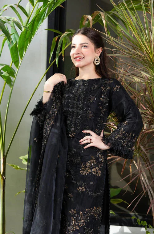 BLACK DANA EMBROIDED 3PC LD-0008