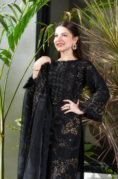 BLACK DANA EMBROIDED 3PC LD-0008