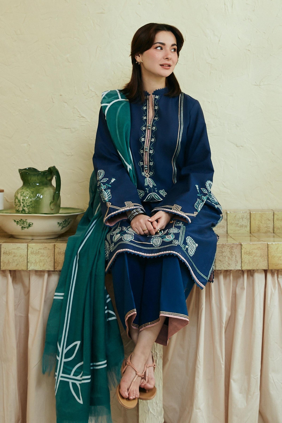 COCO PREMIUM LAWN 3pc Embroided Designer suit D-562