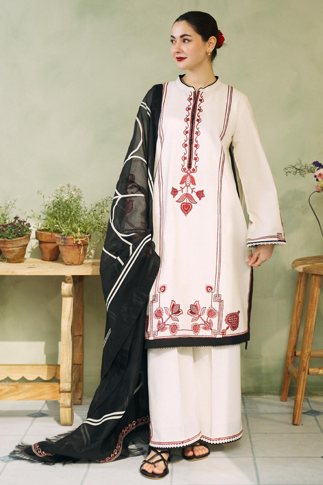 COCO PREMIUM LAWN 3pc Embroided Designer suit D-563