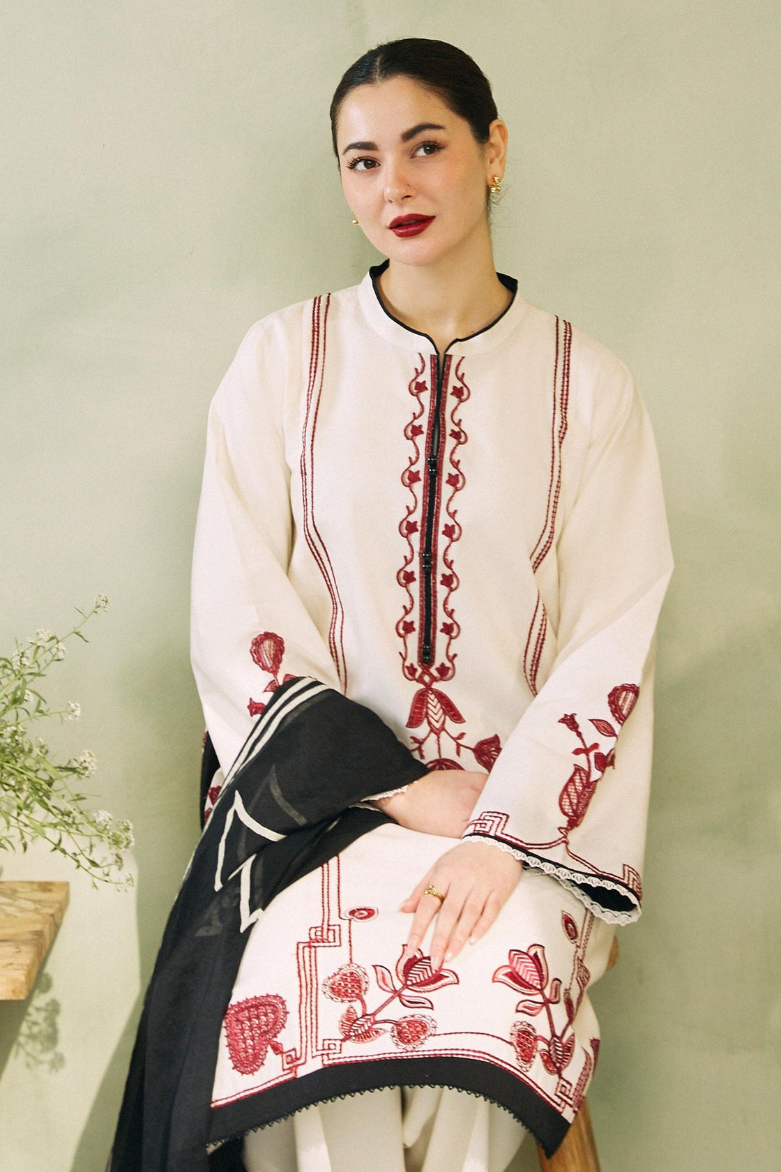 COCO PREMIUM LAWN 3pc Embroided Designer suit D-563